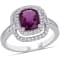 1 4/5 CT TGW Rhodolite, Garnet and 1/2 CT TW Diamond Double Halo Ring in
14K White Gold