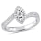 1/4 CT TW Diamond Halo Twist Ring in Sterling Silver