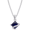 1 1/3 CT TGW Created Blue Sapphire Solitair Square Pendant with Chain in
Sterling Silver