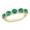 1 2/5 CTW Created Emerald and Created White Sapphire Ring in Yellow Gold
Plated Sterling Silver