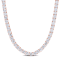 46 1/3 CT TGW Cubic Zirconia Tennis Necklace in Rose Plated Sterling Silver