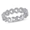 Diamond Heart Link Ring in Sterling Silver
