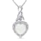 1 1/5 CT TGW Opal and Diamond Accent Heart Twist Pendant with Chain in
Sterling Silver