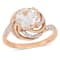 1 7/8 CTW Green Quartz, White Topaz and Diamond Swirl Ring in Rose
Plated Sterling Silver