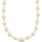 8-8.5 MM Freshwater Cultured Pearl and Cubic Zirconia Necklace 18K
Yellow Gold Over Sterling Silver