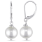 10 - 11 MM White Cultured Freshwater Pearl Leverback Drop Earrings in
Sterling Silver