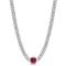 1 5/8 CT TGW Created Ruby Necklace in Sterling Silver