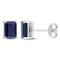 3 1/5 CT TGW Octagon Created Blue Sapphire Stud Earrings in Sterling Silver
