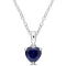 7/8 CT TGW Created Blue Sapphire Solitaire Heart Pendant with Chain in
Sterling Silver