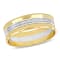 Ladies  6mm Double Row Wedding Band in 10K 2-Tone Gold