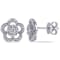 1/2 CT TW Diamond Floral Earrings in 14k White Gold