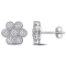 1 CT TW Diamond Flower Stud Earrings in 14k White Gold