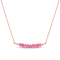 3/4ctw Pink Tourmaline Bead Bar Necklace in Rose Plated Sterling Silver