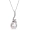 11-12MM Freshwater Cultured Pearl and Diamond Accent Pendant with Chain
in Sterling Silver