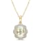 1 5/8 CT TGW Green Quartz and 1/10 CT TW Diamond Pendant with Chain in
Yellow Plated Sterling Silver