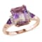 3 2/5 CT TGW Ametrine, Amethyst and Diamond Accent Ring in 18K Rose Gold
Over Sterling Silver