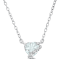 5/8 CT TGW Aquamarine and Diamond Accent Heart Swirl Pendant with Chain
in Sterling Silver