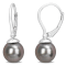 8-8.5 MM Black Tahitian Cultured Pearl and Diamond Accent Earrings in
Sterling Silver