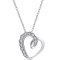 Diamond-Accent Heart Pendant with Chain in Sterling Silver
