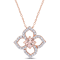2 CT TGW Morganite and White Topaz Floral Pendant with Chain in Rose
Plated Sterling Silver