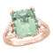 5 5/8 CT TGW Green Quartz and White Topaz Cocktail Ring in Rose Plated
Sterling Silver