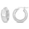 18mm Huggie Hoop Earrings in 10k White Gold