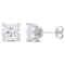 6 CT TGW Princess Cut Created Moissanite Stud Earrings in Sterling Silver