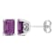 3 CT TGW Octagon Simulated Alexandrite Stud Earrings in Sterling Silver