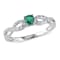 1/10 CT TGW Created Emerald and 1/10 CT TW Diamond Infinity Ring in
Sterling Silver
