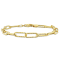 5MM Fancy Paperclip Chain Bracelet in 18K Yellow Gold Over Sterling Silver