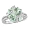 6 1/2 CTW Green Quartz and Diamond Accent Swirl Ring in Sterling Silver