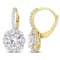4 CT TGW Created White Sapphire Halo Earrings in Yellow Plated Sterling Silver