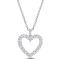 3/5 CT DEW Created Moissanite Open Heart Pendant with Chain in Sterling Silver