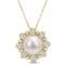 8.5-9MM Freshwater Cultured Pearl and 1 CT TGW White Topaz Pendant in
Yellow Sterling Silver