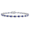 5 1/3 CT TGW Created Blue Sapphire X Link Bracelet in Sterling Silver