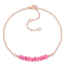 4/5 CT TGW Pink Tourmaline Bead Bar Bracelet in Rose Plated Sterling Silver
