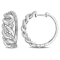 1/2 CT TW Diamond Oval Link Hoop Earrings in Sterling Silver