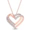 1/5ctw Diamond Open Heart Pendant with Chain in 18K Rose Gold Over
Sterling Silver