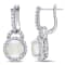3 1/10 CT TGW Opal and White Topaz Hinged Hoop Charm Earrings in
Sterling Silver