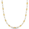 3.5-4MM Freshwater Cultured Pearl and Ball Bead Necklace in 14K Yellow
Gold Over Sterling Silver