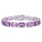 45 CT TGW Emerald-Cut Amethyst Tennis Bracelet in Sterling Silver