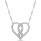 1/10 CT TDW Diamond Heart Pendant with Chain in Sterling Silver