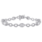 1 3/4 CT DEW Created Moissanite Link Bracelet in Sterling Silver