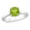 1 1/2 CTW Peridot Solitaire Ring in Sterling Silver