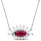 1/5 CT TGW Ruby and 7/8 CT TW Diamond Eye Pendant with Chain in 14K
White Gold