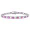 14 1/4 CT TGW Created Pink and White Sapphire Bracelet in Sterling Silver