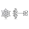 1 CT TDW Diamond Cluster Stud Earrings in 14k White Gold