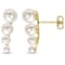3-6.5 MM Freshwater Cultured Pearl Graduated Stud Earrings in 18K Yellow
Gold Over Sterling Silver