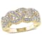 1/8ctw Diamond Braided Ring in 18K Yellow Gold Over Sterling Silver