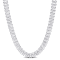 73 1/2 CT TGW Created White Sapphire Tennis Necklace in Sterling Silver